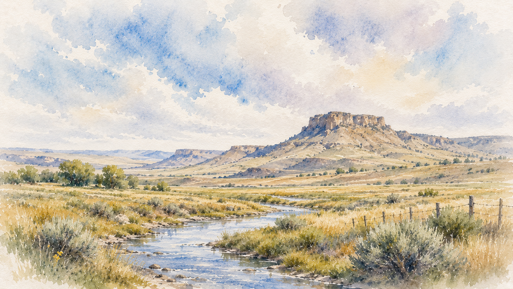 Converse County, WY watercolor
