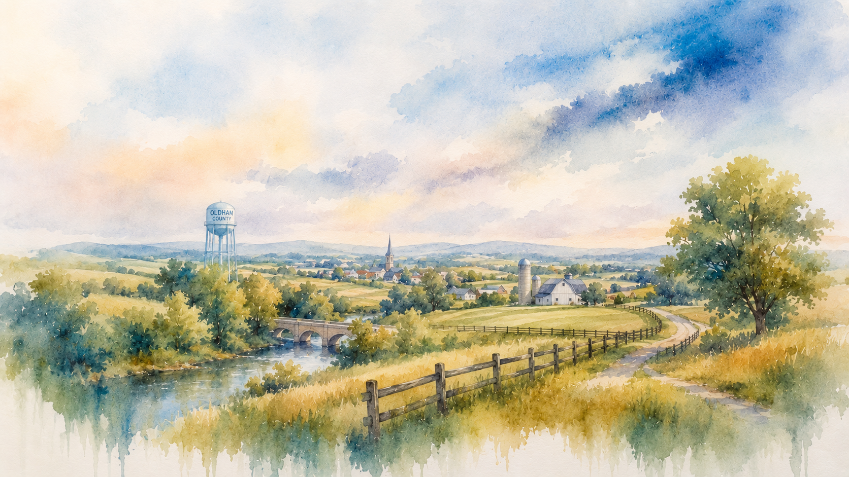 Oldham County, KY watercolor